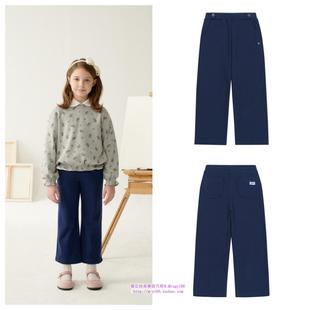 100 童装 165 2025春秋儿童中大童海军蓝微喇裤 been韩国直邮代购