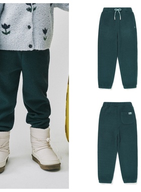 been韩国直邮代购2025秋冬男女儿童绿色修身舒适长裤童装100-165