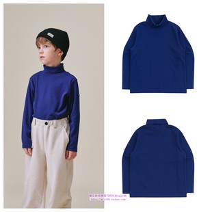 100 T恤童装 165 2024秋春儿童蓝色高领休闲长袖 been韩国直邮代购