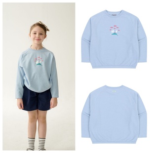 T童装 been韩国直邮代购 2025春夏儿童天蓝甜美套头休闲宽松长袖