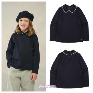 100 T恤童装 165 2024秋冬儿童海军蓝套头休闲长袖 been韩国直邮代购