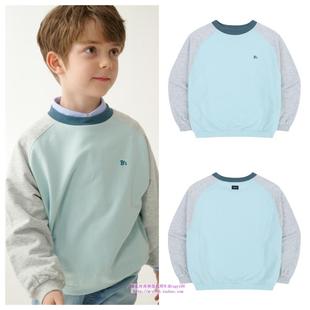 100 T恤童装 165 2025春秋儿童天蓝插肩套头长袖 been韩国直邮代购