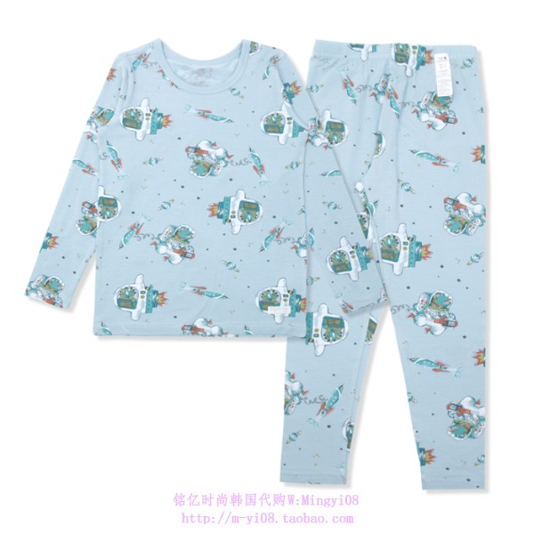 organic mom有机妈妈韩国代购2023春秋儿童火箭家居套装110-150
