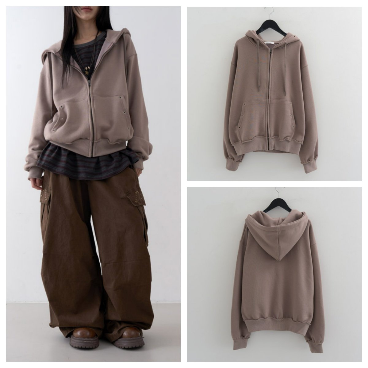 韩国lowear直邮代购2025春秋女装长袖休闲百搭连帽时尚外套上衣