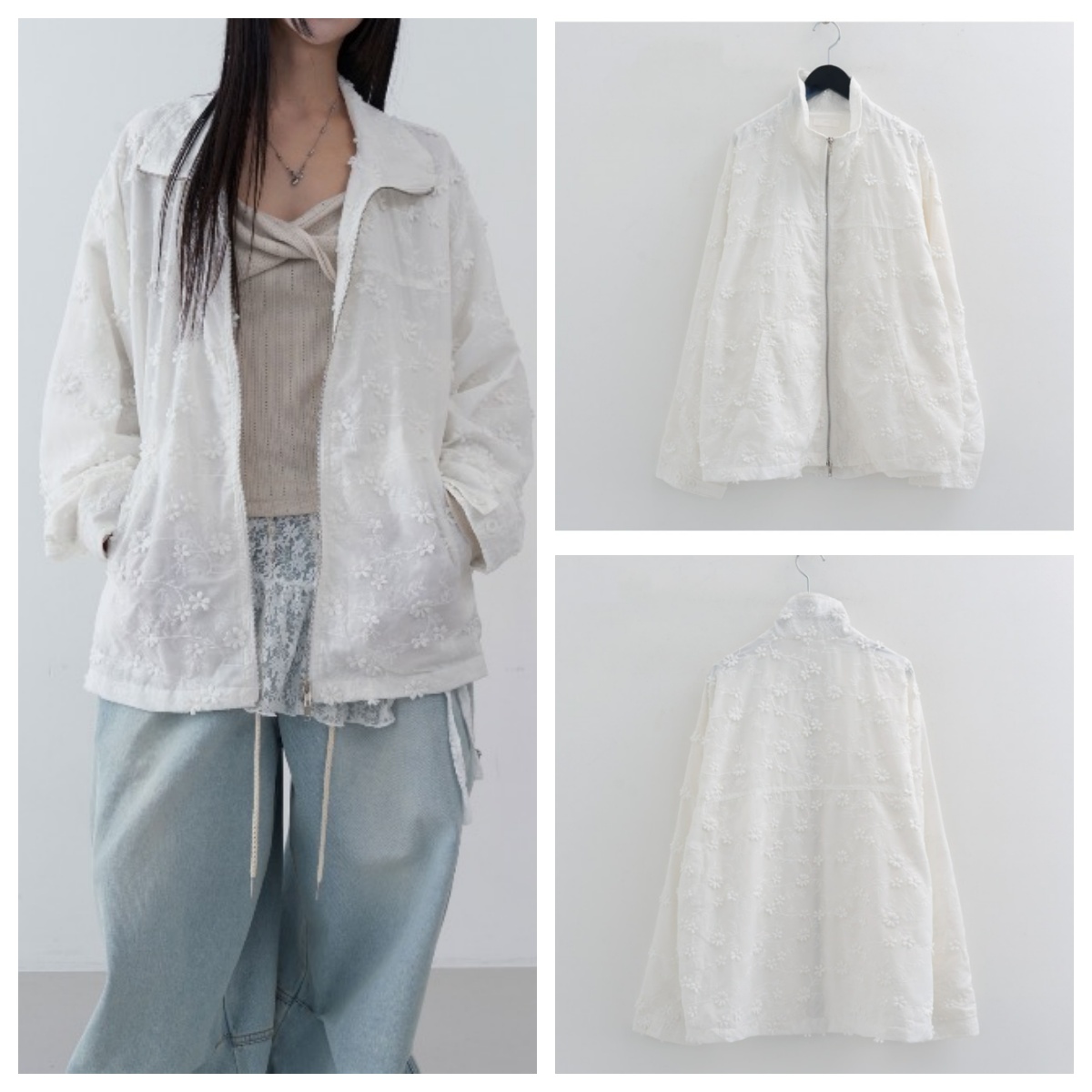 韩国lowear直邮代购2025春秋女装长袖开衫休闲百搭蕾丝外套上衣
