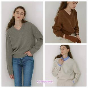 韩国STEP 2024秋冬美利奴羊毛混纺套头针织毛衣 AROUND直邮代购