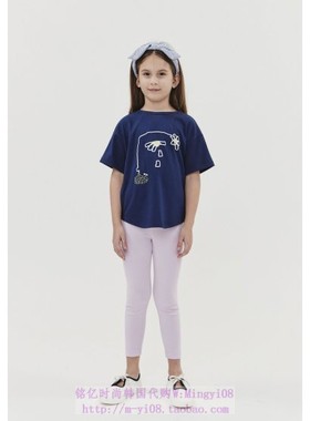 been韩国代购2023春夏儿童中大童紫色舒适修身打底裤子100-165