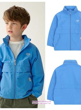 been韩国代购2025春秋儿童蓝色连帽拉链休闲长袖外套童装100-165