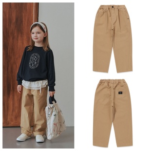 100 童装 165 2025秋春男女儿童米色休闲宽松长裤 been韩国直邮代购