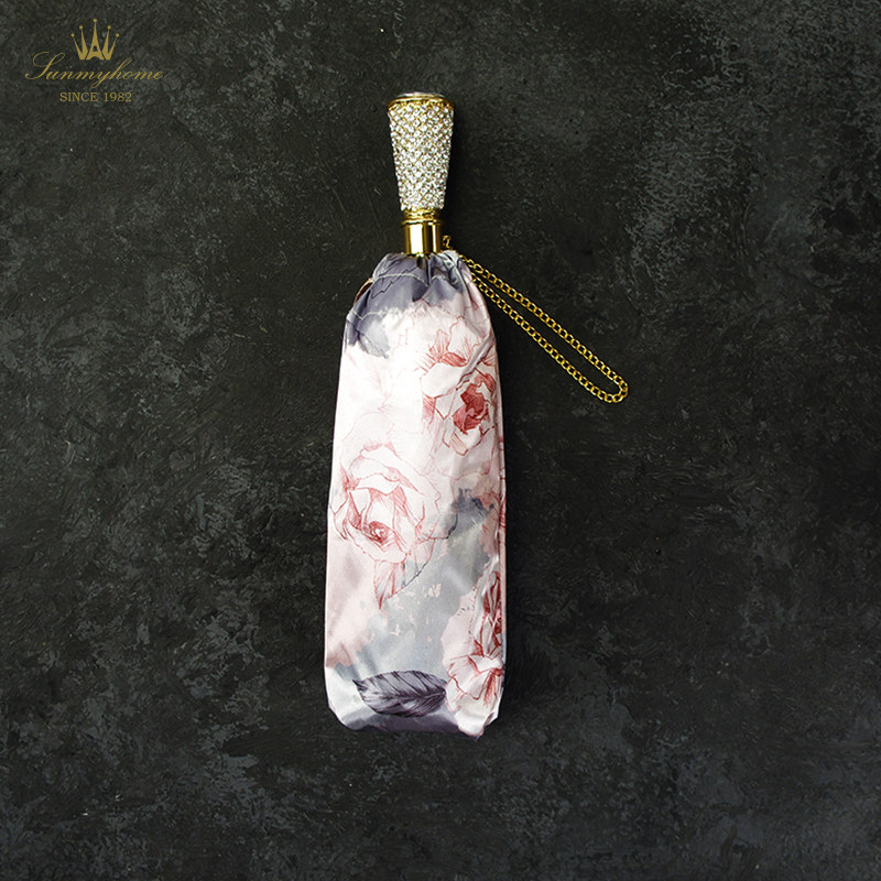 SUNMYHOME镶钻双层水墨画防晒伞