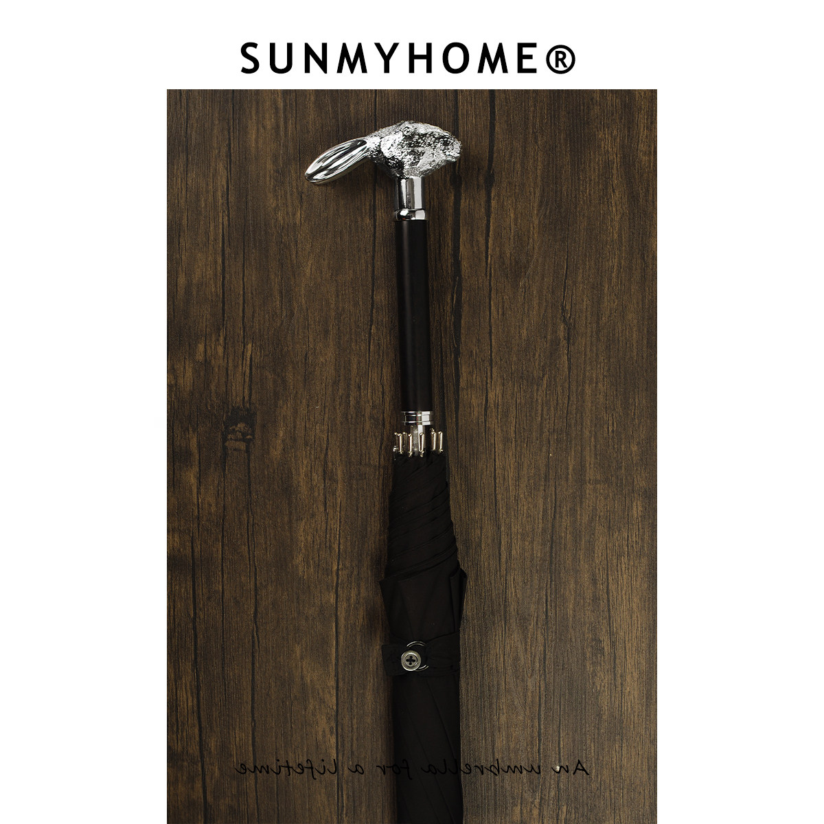 SUNMYHOME®英国手工兔子头复古雨伞长柄贵族伞高端定制高级礼品伞