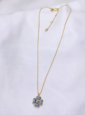 珐琅彩四叶草简约个性百搭项链