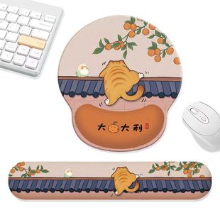 柿柿如意熊猫鼠标垫手护腕垫可爱滑鼠电脑办公高级感键盘手托