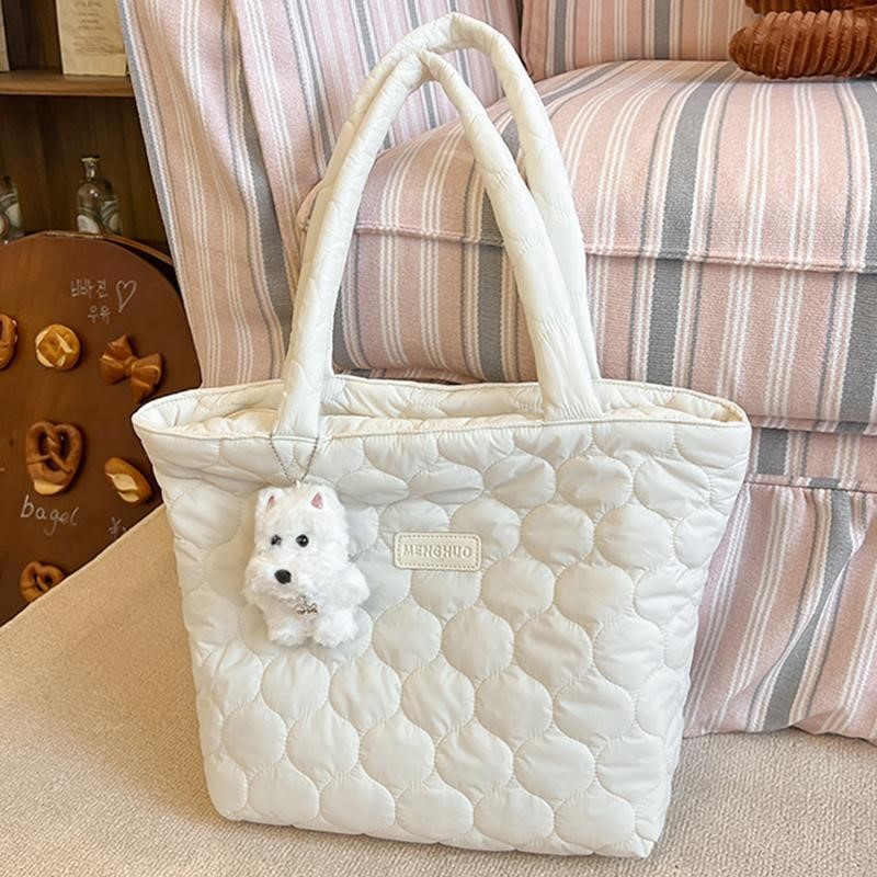 简约休闲羽绒大容量托特包2024秋