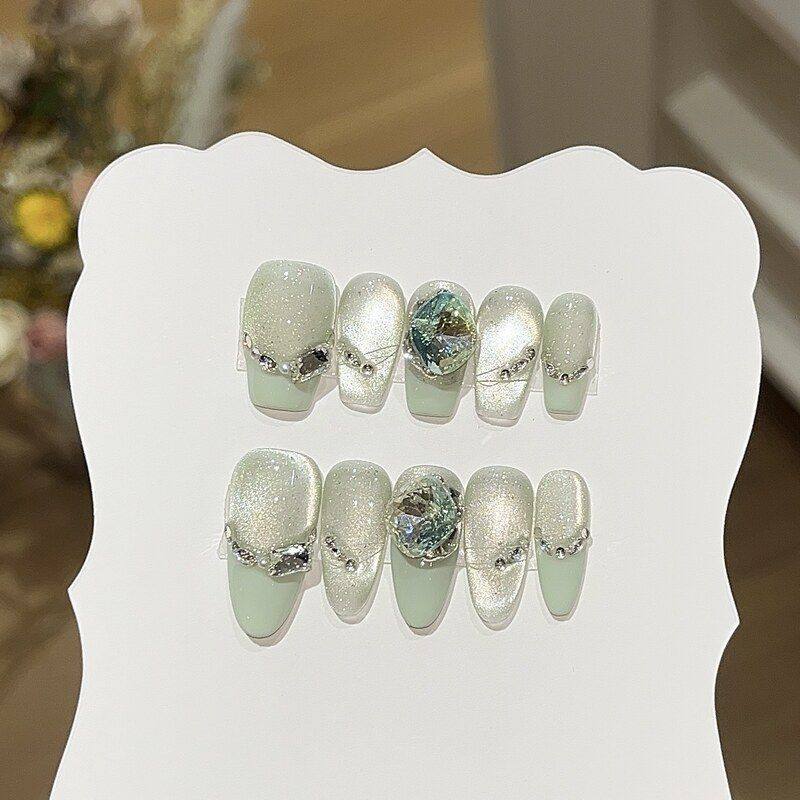 【冰糖绿】夏日短甲清爽薄荷感