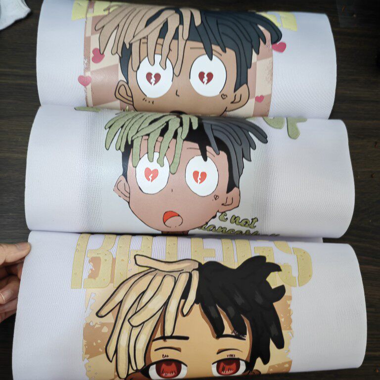 新款男装绒面发泡烫画贴 熨斗禁用 t桖卫衣胶片发泡印花贴画 现货