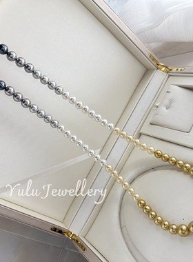 四季彩仿珍珠纯银扣毛衣链