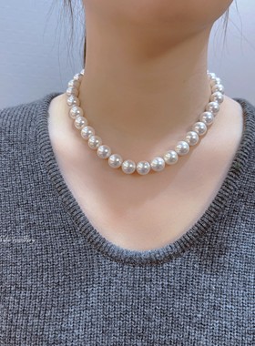 倪妮同款澳白母贝珍珠纯银项链