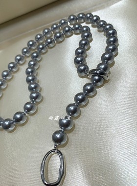 银灰色母贝珍珠锁骨项链一款多戴
