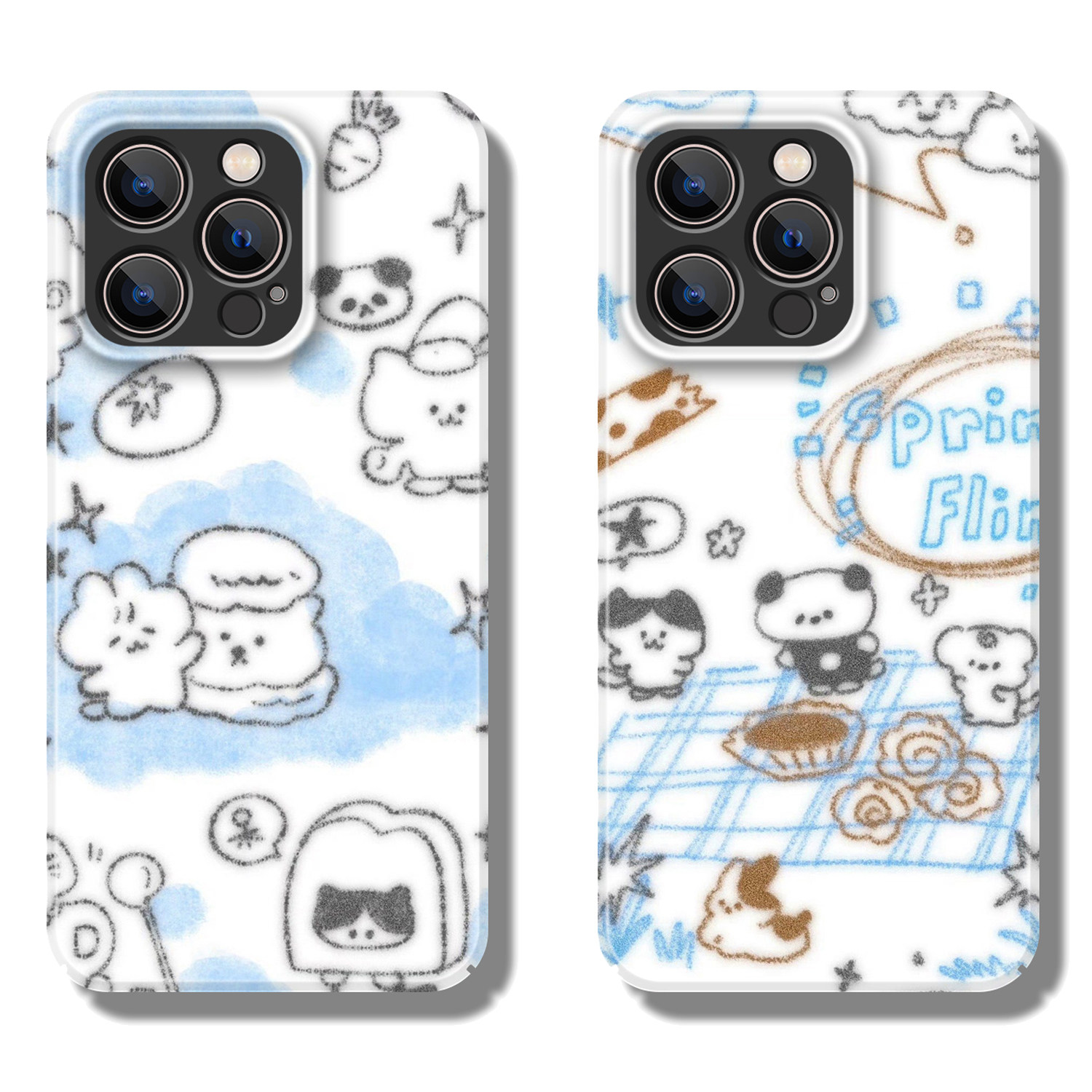 ins古早风复古可爱插画适用苹果15promax手机壳iPhone14少女13菲林硬壳12全包XR华为mate荣耀oppo小米vivo