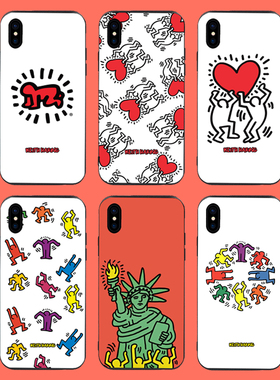 凯斯哈林KeithHaring涂鸦适用苹果手机壳定制机型保护套全包潮牌