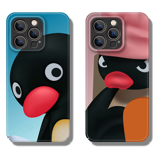 可爱恶搞pingu企鹅适用苹果16promax手机壳iPhone15plus少女14菲林硬壳13全包12华为mate荣耀oppo小米vivo