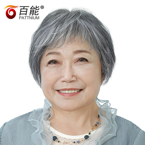 老太太百能真头发老年老奶奶假发