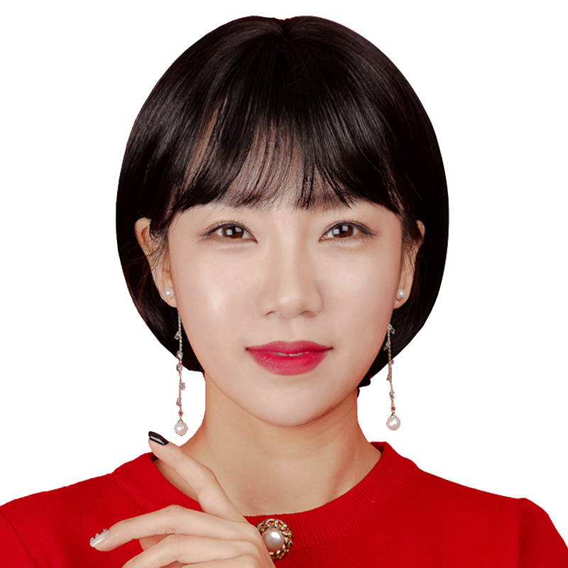 斜刘海时尚风波波头女士假发套