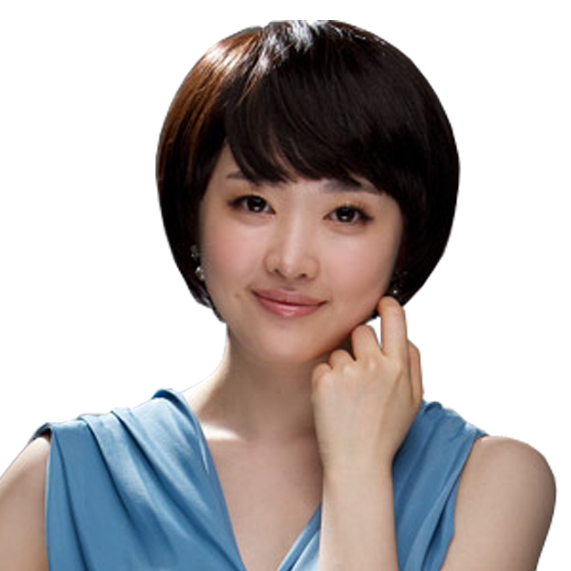 女款自然风逼真齐刘海青年假发