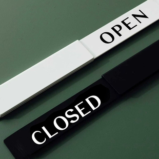 创意OPEN店铺营业中高级挂牌餐厅咖啡店门口休息中提示牌装饰金属营业中挂牌定制网红店logo
