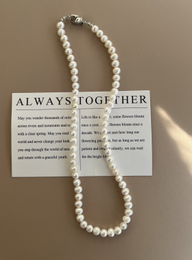 天然淡水珍珠项链女6mm