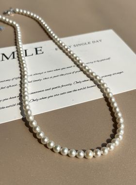 天然淡水珍珠项链轻奢小众小米珠