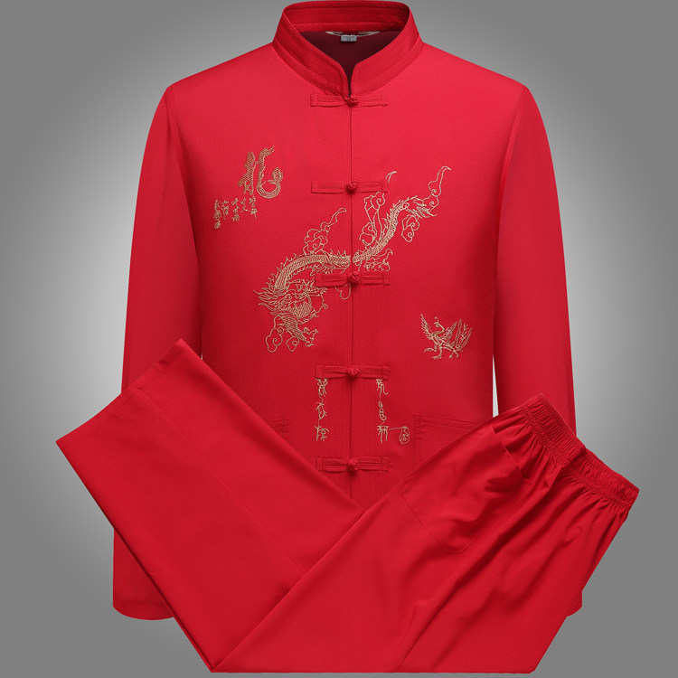 summer Thin section Tang costume Long sleeve T-shirt suit Kungfu Online Chinese style dad Easy Middle-aged and elderly people Hanfu Chinese stylein the Men's clothing, National costume  category - from Buy2taobao.com to provide professional Taobao agent buy service