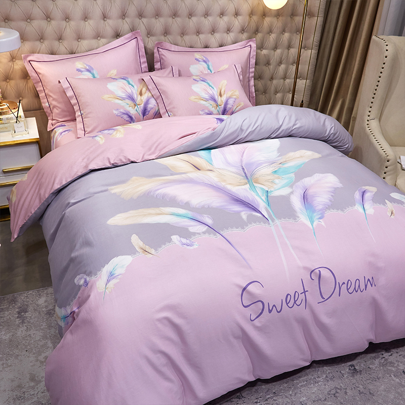 ins四件套全棉纯棉四季网红款简约大气高档床上用品100床单被套三