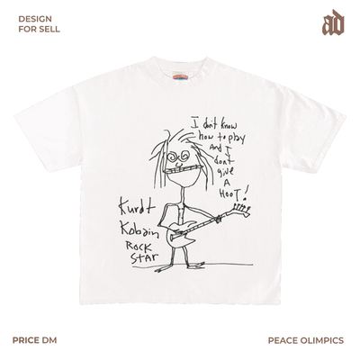 230G 轻薄正肩款  致敬科特柯本摇滚搞怪手绘风潮流短袖T恤童趣