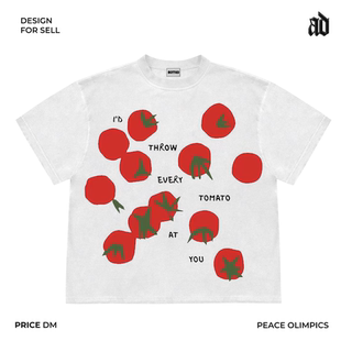 美式260G重磅！俏皮番茄个性时尚慵懒风休闲rapper穿搭短袖T恤