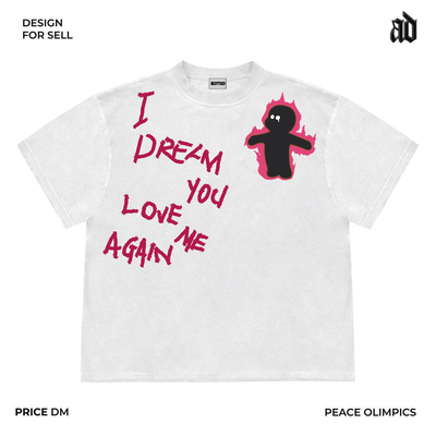 Mottled斑驳设计师工作室 古着感欧美ins风高街涂鸦落肩小众短袖