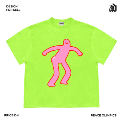 斑驳设计师工作室！小领口！趣味线条夏季多巴胺配色街头短袖T恤