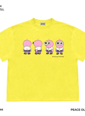 美式260G重磅！Smiling Friends Pim涂鸦动画亚文化短袖T恤可爱