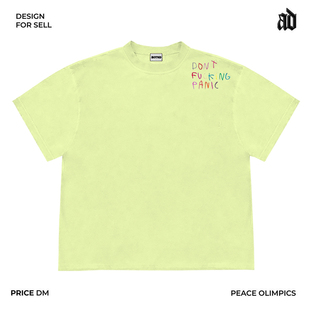 美式260G重磅!不要慌张 搞怪趣味个性态度英文彩色短袖T恤街头