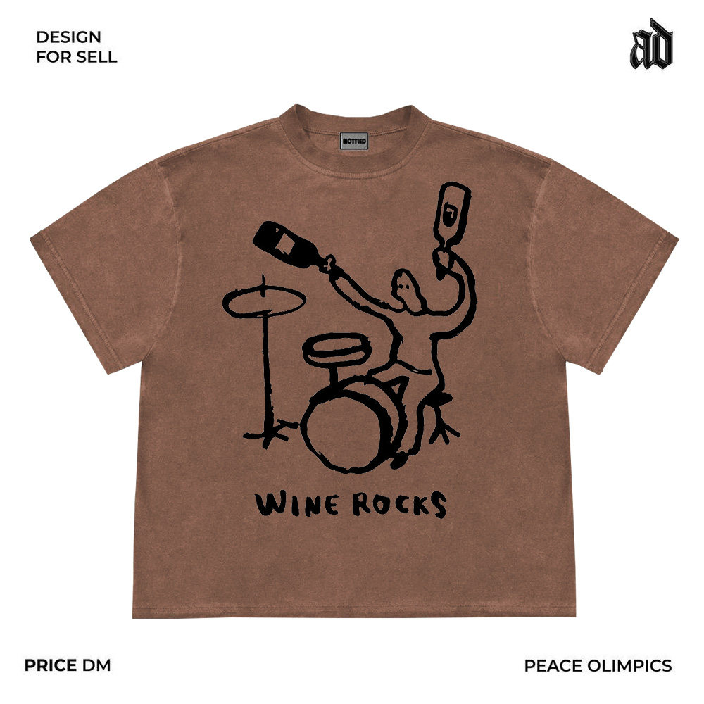 GOOD THINGS SONG JIA THE SAME PARAGRAPH AMERICAN RETRO HEAVYWEIGHT DROPPED-SHOULDER STREET ROCK N ROLL LOOSE AND VERSATILE SHORT-SLEEVED TOP