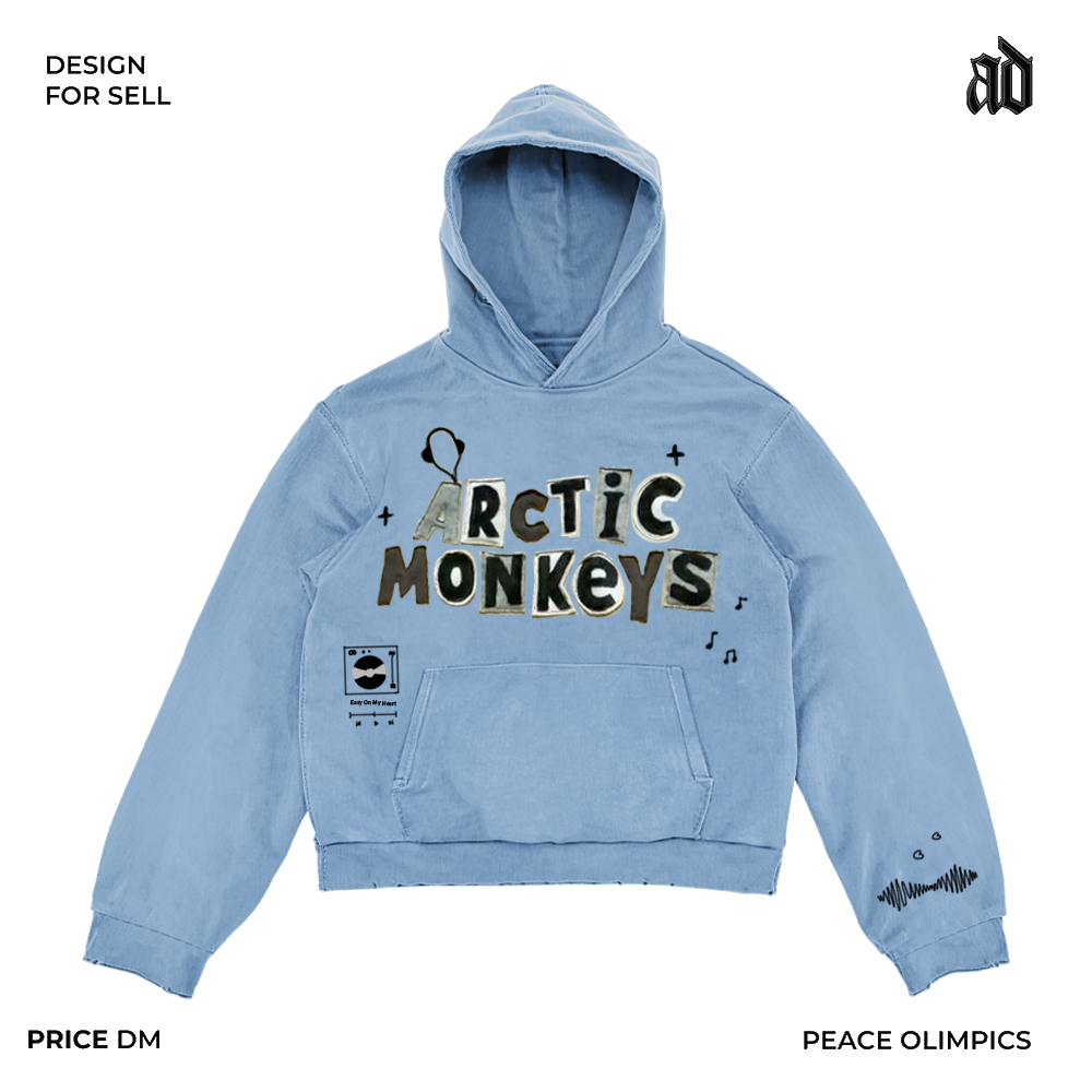 Mottled斑驳！ 原创艺术家贴布！字母欧美ins风休闲手工连帽卫衣