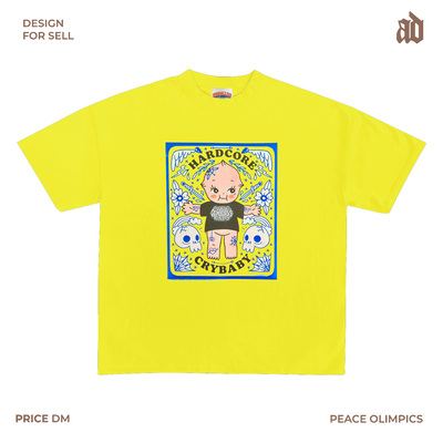 230G轻薄正肩款 朋克风纹身丘比娃娃甜酷亚文化风个性潮流短袖T恤