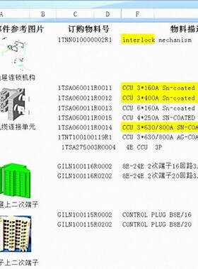 代理ABB 电缆连接单元1TSA060011R0013 CCU 6*160A