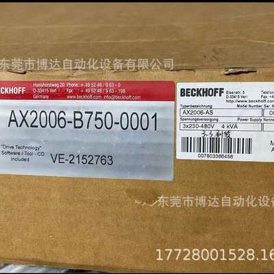 BECKHOFF倍福驱动器 AX2010 S61000-520 全新原装现货议