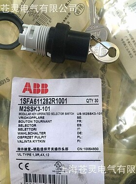 ABB钥匙选择开关按钮M2SSK3-101原装正品