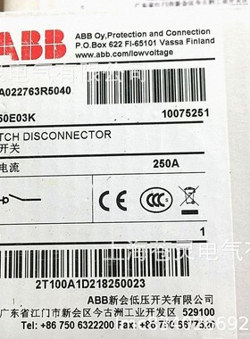 ABB隔离开关OT250E03K原装现货