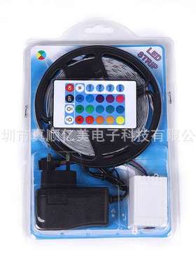 灯带led条自粘 2835rgb跨境led灯带12v 七彩霓虹灯5米 户外低压