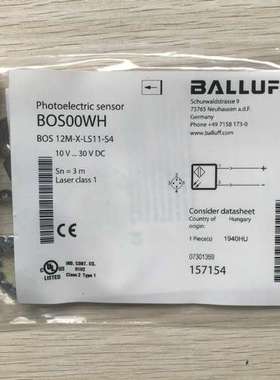 全新原装 BOS00WH BOS 12M-X-LS11-S4  巴鲁夫 实物照片 正品议价