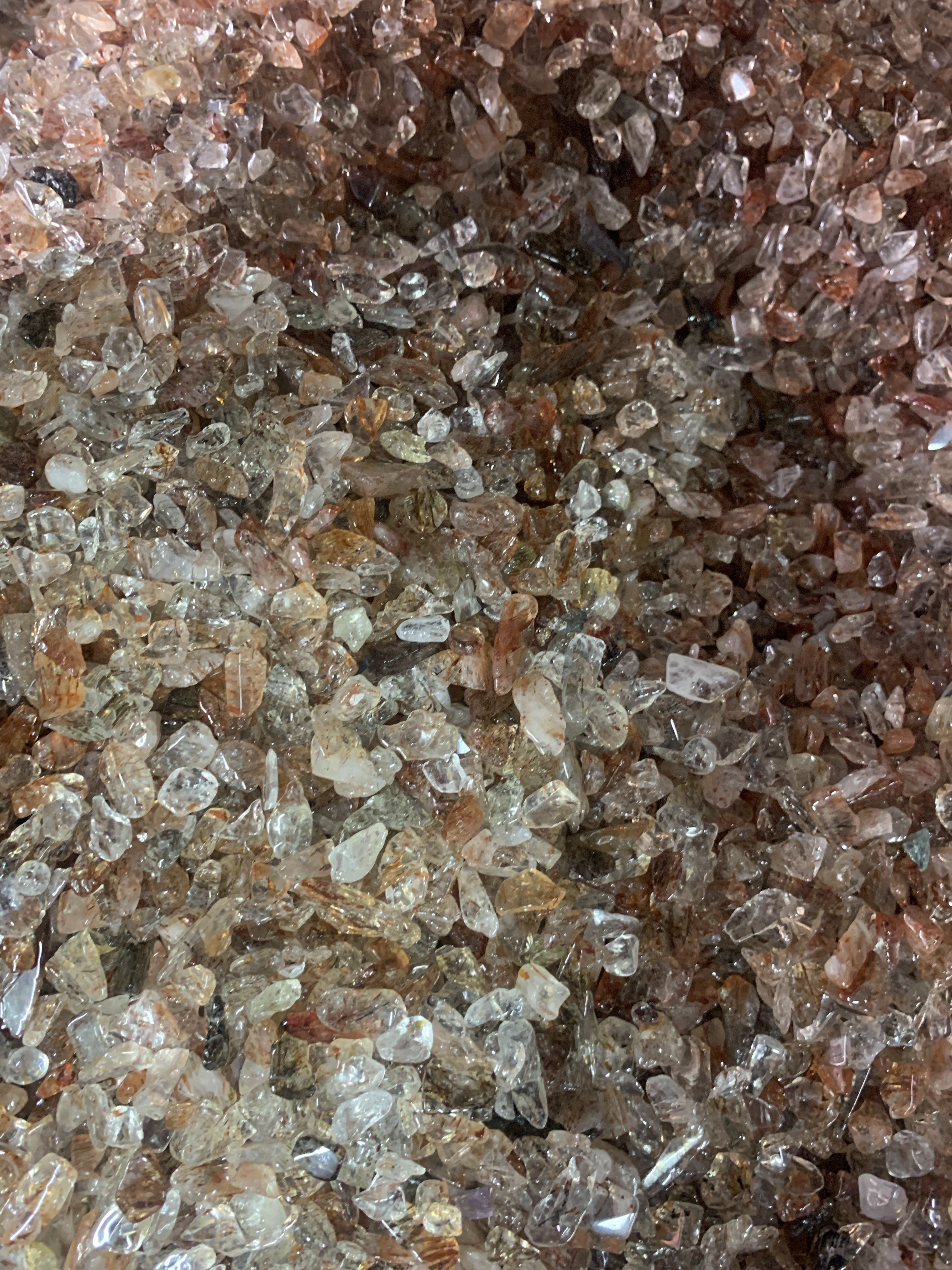 天然红发金发晶黑晶超水晶碎石净化鱼缸花盆装饰铺垫造景保真包邮